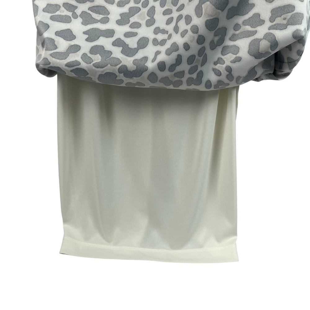 Cache Womens Bodycon Lined Dress Animal Print Stretch Tired Mock Wrap 4 New - Picture 9 of 12
